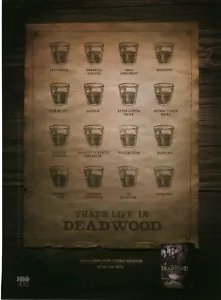 2007  PRINT AD - HBO VIDEO AD - DEADWOOD ...SHOT GLASS CHART ....AD ONLY - Picture 1 of 1