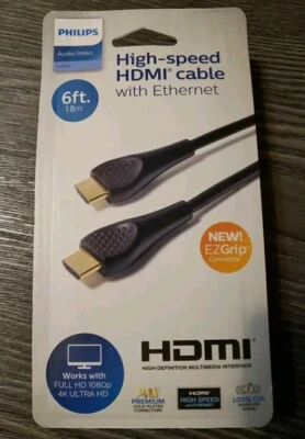 PHILIPS High-speed HDMI cable with Ethernet. Works with Full 1080p 4K ULTRA HD - Image 1 of 4