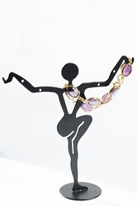 Moda Gioielli Bracciale Strass Viola 7" - Foto 1 di 3