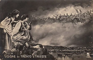 NP0913 - TRENTO - ALLEGORIE TRENTO UND TRIEST BEFREIT VON ITALIEN GEREIST 1918 - Bild 1 von 1