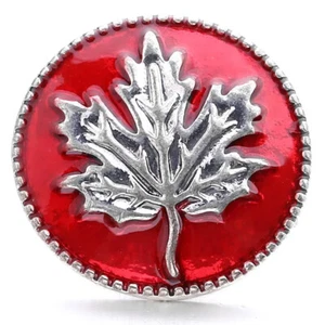 Maple Leaf Snap Jewelry 18MM Ginger Charm Enamel Canada Snap Button - Picture 1 of 9