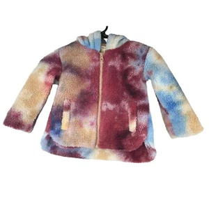 TUCKER + TATE - GIRLS 2 - MULTICOLOR FULL ZIP HOODED PLUSH FLEECE JACKET - Picture 1 of 6