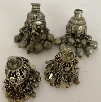 Lote De 4 Colgantes Borla Campana Kuchi Vintage Raro Foto 1 de 4