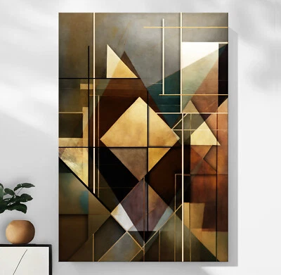 Leinwand Bilder Geometrisch Abstrakt Wandbilder Wanddeko Wohnzimmer Modern 44 - Bild 1 von 4
