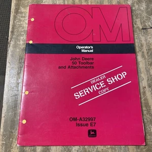 John Deere Manual de Operador 50 Barra de Herramientas y Accesorios OM-A32997 21JS1516-M10 - Imagen 1 de 1