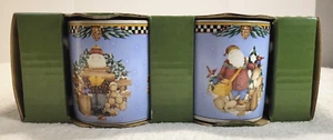 Debbie Mumm Woodland Santa 12 oz Christmas Mugs Set of 4 - New in Orginal Box - Picture 1 of 8