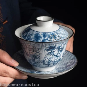 Jingdezhen große Kapazität Haushalt Teetasse blau weiß Gaiwan Einzelkeramik - Bild 1 von 6