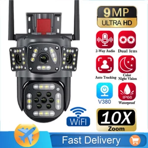9MP Dual Lens Security Camera Wireless WiFi IP PTZ Home Outdoor CCTV IR HD Cam - Picture 1 of 18