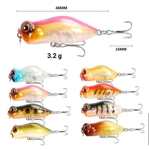 Fishing Lures 10 PCS CrankBaits Popper Frog WaterTop Rotating Tail Bass Trout 16 - Picture 1 of 12
