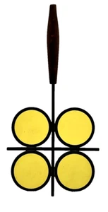 Rare Laurids Lonborg Danish Modern Trivet Yellow Teak Handle Mid Century Modern - Picture 1 of 9