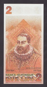 BILLETE ESLOVENIA 2 Lipi ND1991 PROPUESTA SIN CIRCULAR - RARO PRIMERA EDICIÓN - ORIGINAL - Imagen 1 de 4