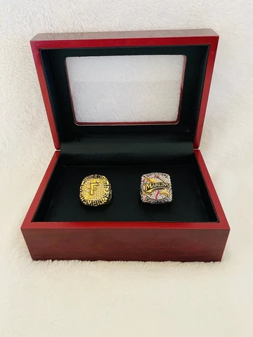 2 PCS Florida Marlins World Series Ring Set W Box, 🇺🇸 SHIP 1997/2003 Cover