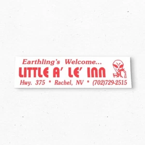Little A' Le' Inn Bumper Sticker - UFO Alien NEVADA Area 51 Vintage Style Decal - Imagen 1 de 4
