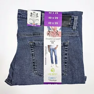 Pantalones de mezclilla elásticos English Lavandry para hombre talla 40x29 484 azul Demin Harrow - Imagen 1 de 7