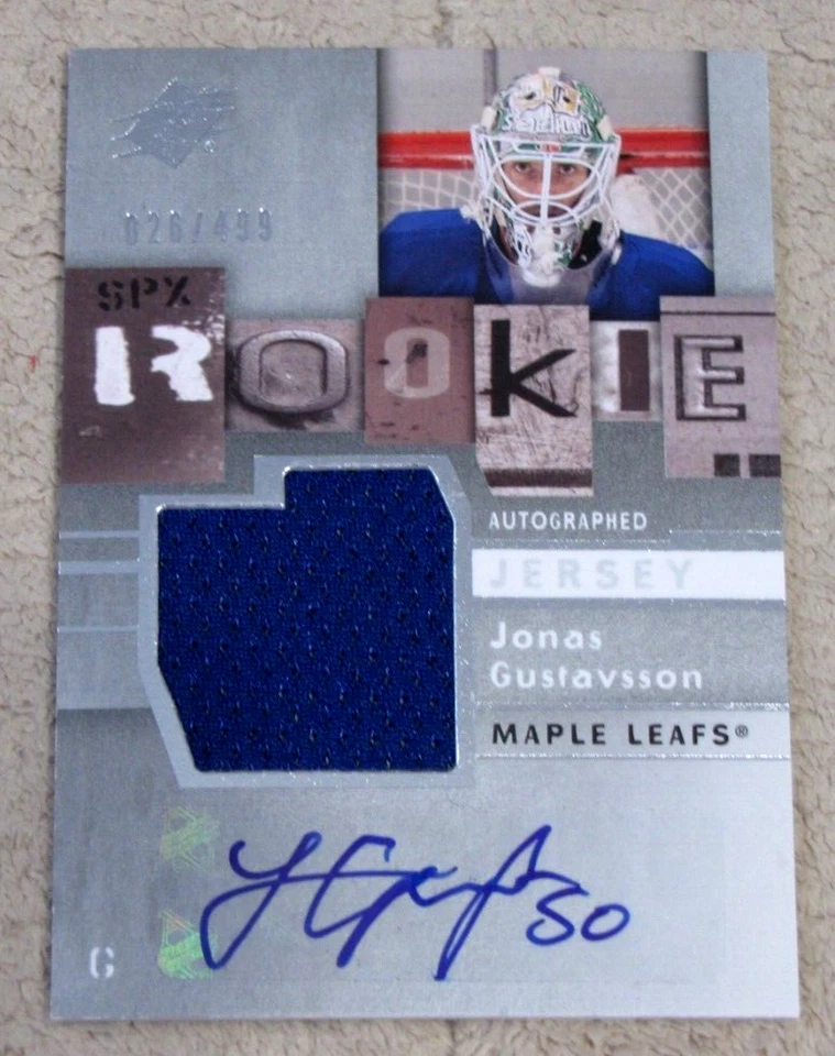 2009-10 SPx Jonas Gustavsson Rookie RPA Auto Relic /499 - Image 1 of 2