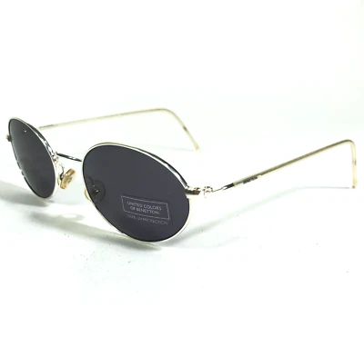 United Colors of Benetton Sunglasses UCB 185-300 Silver Round Frames w Blue Lens - Image 1 of 4
