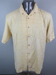 Tommy Bahama Mens Floral Silk Shirt Short Sleeve Button Front Size M Hawaiian - Picture 1 of 8