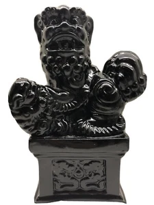 vintage black lacquered foo dog - Picture 1 of 9
