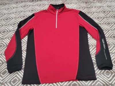 GALVIN GREEN INSULA TECHNOLOGY  MENS Medium BLACK & RED 1/4 ZIP GOLF FLEECE TOP - Image 1 of 4