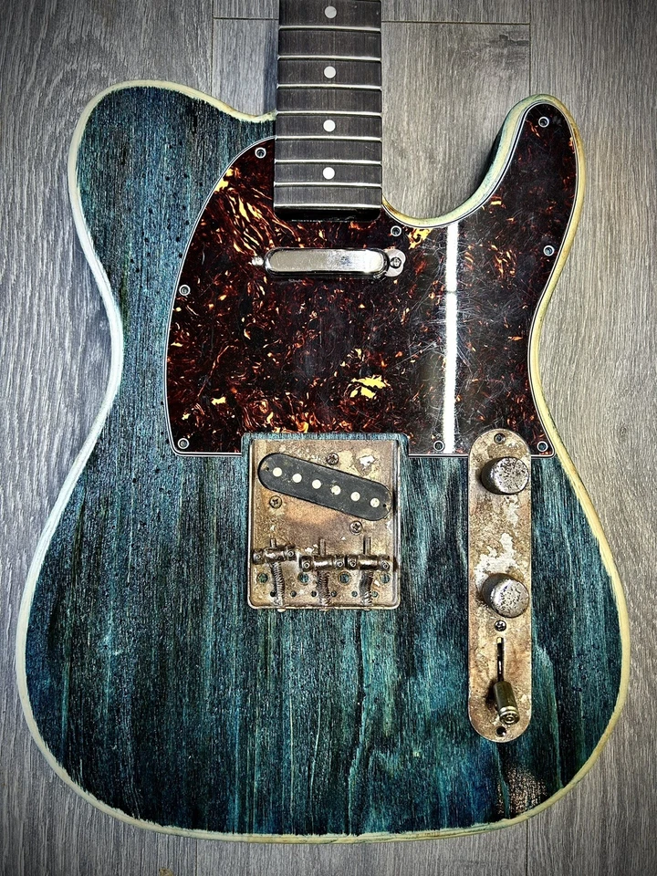 Turquoise Pistols Crown Barncaster TELE GUITAR BODY ONLY PARTCASTER USA MADE - Image 1 of 4