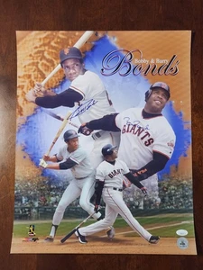 RARE Barry & Bobby Bonds Signed 16x20 Photo File JSA COA Giants Collage HR King - Picture 1 of 6
