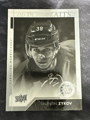2017-18 Upper Deck UD Portraits P-99 Valentin Zykov Carolina Hurricanes - Image 1 of 2