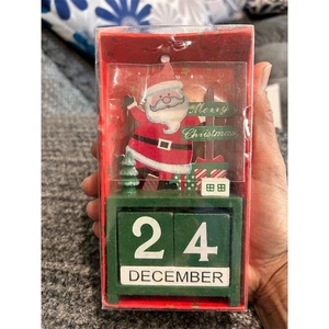 Wooden Santa Christmas Countdown Advent Calendar Multicolor Kids Decor - Picture 1 of 4
