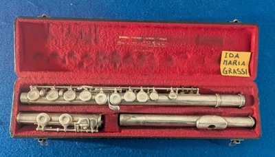 Flauto traverso Ida Maria Grassi “L R” fine anni ’50 con custodia originale - Immagine 1 di 4