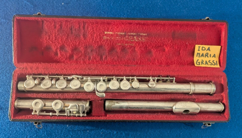 Flauto traverso Ida Maria Grassi “L R” fine anni ’50 con custodia originale - Immagine 1 di 4