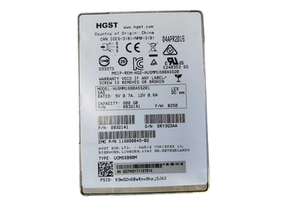 HGST SSD SAS 2.5" 800GB Solid State Drive 12Gbps 0B32141 HUSMM1680ASS201 - Image 1 of 3