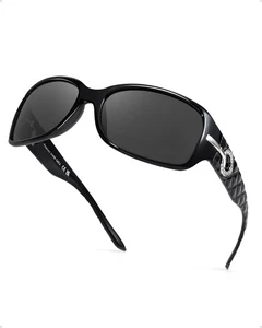 Polarized Sunglasses Women Wrap around Rhinestone Sunglasses UV Protection - Picture 1 of 5