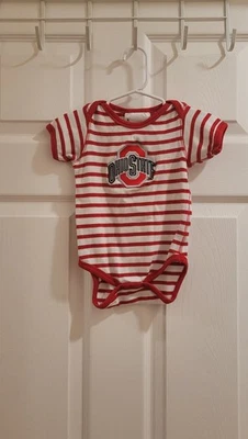 Ohio State Buckeyes Baby One Piece Outfit Size 18 Mos Red White Cotton Fan Gift - Image 1 of 4