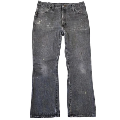 Rustler Mens Charcoal Denim Jeans 36x30 Bootcut Workwear Trashed Grunge Punk - Image 1 of 4