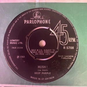 Deep Purple Hush! / One More Rainy Day 7” Vinyl Single 1968 UK 45 VG+ - Picture 1 of 8