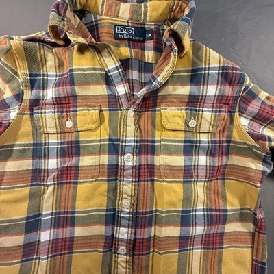 Polo Ralph Lauren Para Hombre Manga Larga Franela Pesada Talla Mediana Cuadros Foto 1 de 4