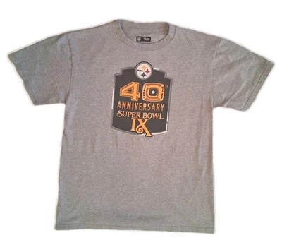 Pittsburgh Steelers 40th Anniversary Super Bowl IX Tshirt. Team Apparel Size M - Image 1 of 4