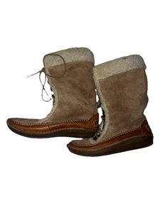 Hush Puppies Leder-Winterstiefel zum Schnüren H503761 – Damengröße 7M – taupefarben - Bild 1 von 13