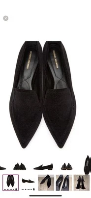 NWOB Nicholas Kirkwood Eu 38/ US 7.5 Beya Black Glitter Loafers Flat Pointed Toe - Image 1 of 4
