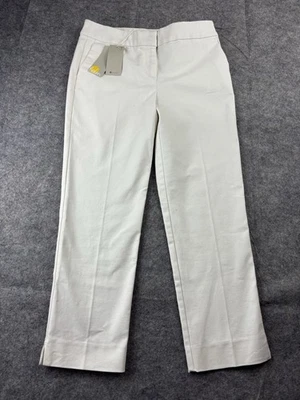 Boden Cropped White Straight Leg Chino Pants Sz 4P Petite Minimalist Coastal SEE - Image 1 of 4