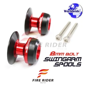 Billet Red M8 Rear Swingarm Spools Twall For GSX-S 1000 750 15 16 17 18 19 20 - Picture 1 of 4