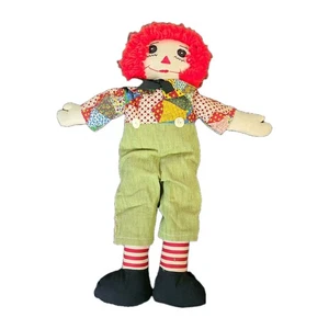 Raggedy Andy Vintage Handarbeit Puppe - 70er-80er Knopfaugen & Garn Haare gebraucht - Bild 1 von 9