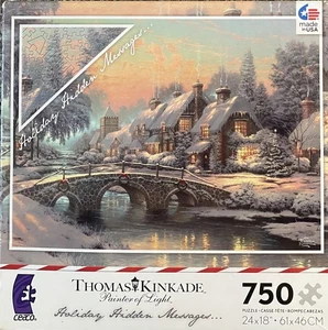 Älteres Ceaco Puzzle; Holiday Hidden Messages; T. Kinkade; 750 Teile 2992-4 - Bild 1 von 2