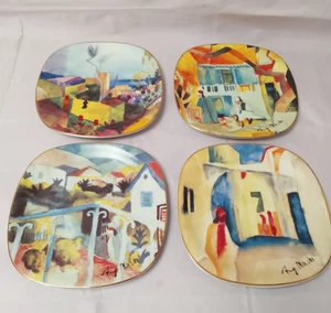 August Macke Set Of 4 Plates ~ Bradex Collectables ~ Excellent condition - Picture 1 of 9