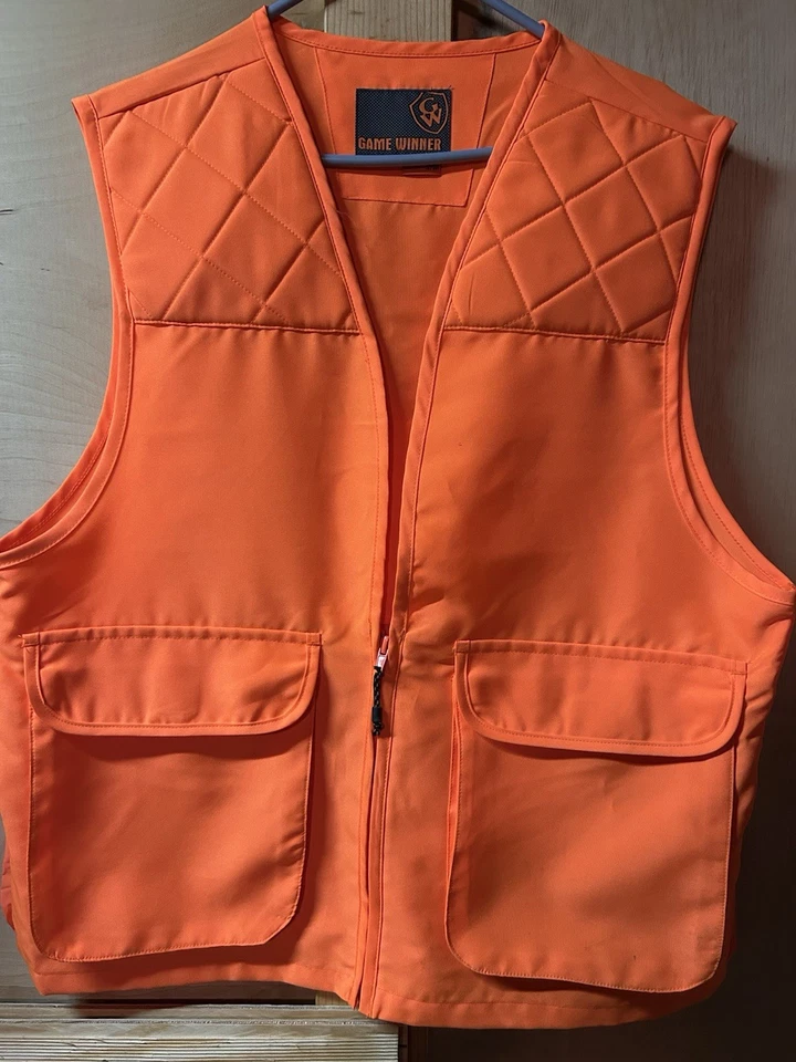 EUC Game Winner Sportswear Orange Hunting Vest Size Small/Medium. - Image 1 of 4