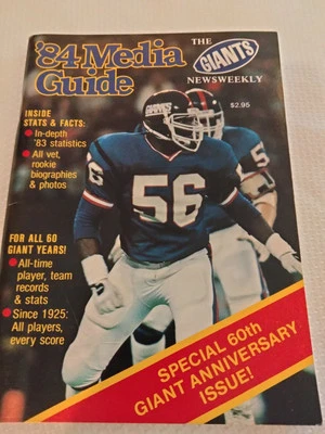 The New York Giants Newsweekly 1984 Media Guide Lawrence Taylor Foto 1 de 3