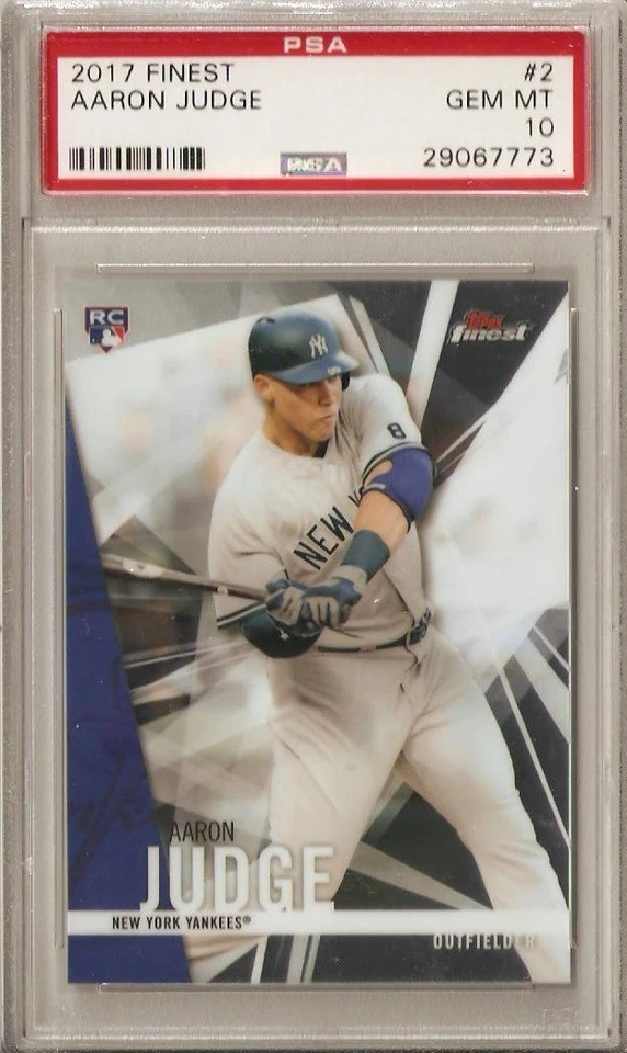 Aaron Judge RC PSA 10 GEM MINT 2017 Topps Finest Rookie Card #2 New York Yankees - Image 1 of 1
