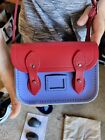 Cambridge Tiny Satchel in Leather - Red Berry, Lily White & Bluebell Handmade