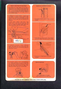 AIR CALIFORNIA BOEING 737-200 SUNJET NOTFALL SICHERHEITSKARTE INFO 1971 - Bild 1 von 2