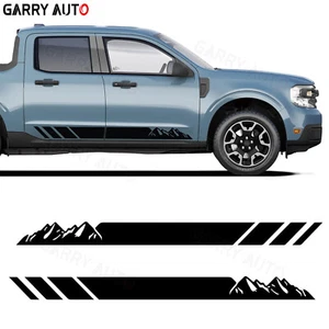 2x Black 4 Mountains Stripe Graphics Vinyl Sticker For Chevy Silverado Colorado - Picture 1 of 5