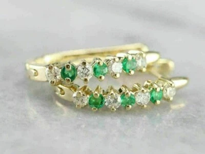 2 Ct Pear Cut Simulated Emerald Women's Halo Earrings 14K Yellow Gold Plated - Image 1 of 4